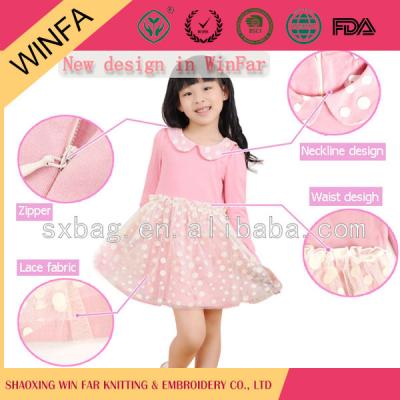 China Shaoxing cotton child anti-static winfar clothes fashion mesh child toddler dress for sale