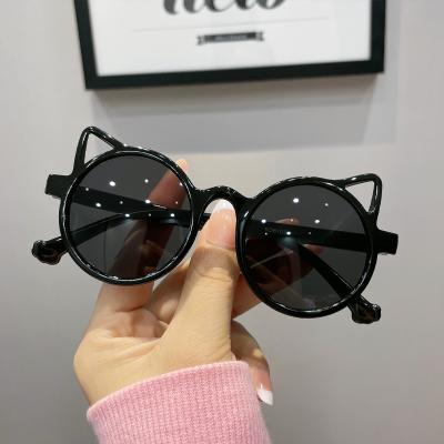 China Fashion Sunglasses 2021 New Trends Cat Ears Children Kids Retro Summer Sunglasses For Baby Boy Girls Round 61031 for sale