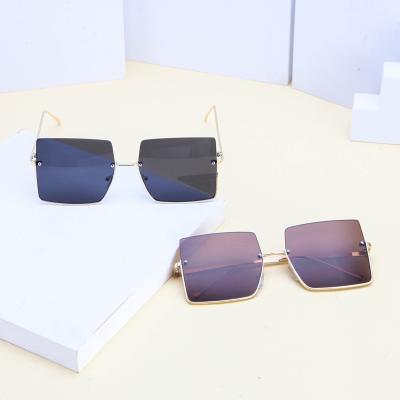 China Trendy Half Frame Rectangle Fashion Candy Color Sun Shading Sunglasses For Women 2021 Newest for sale