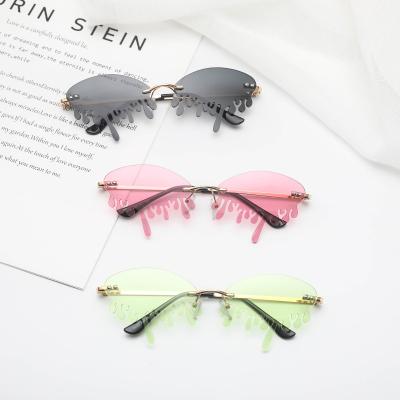 China Fashion Sunglasses 2020 Rimless Glasses Dripping Shades Sunglasses Sun Designer Water Drop Tear Drop Glasses For Wholesale for sale