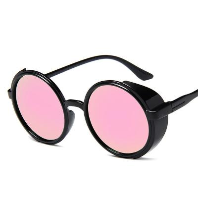 China 2021 Round Glass Sun Glasses Frame Steampunk Style Euramerican Trends Sunglasses New Trendy Vintage Style for sale