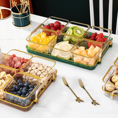 China Wholesale Crystal Color Plastic Sustainable PET Snacks Fruit Trays and Storage Dish Trays Set for Food Serving for sale