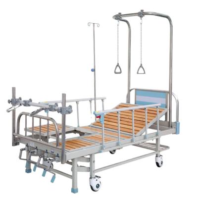 China BT-AO002 metal separated footrest bed wooden panel 250KG weight load 4 crank orthopedic traction hospital bed for sale