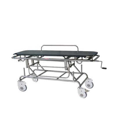 China BT-TR014 Medical Cart Height Adjustable Hospital Patient Transport Trolley Stretcher Stainless Steel Transport Price 150KG for sale