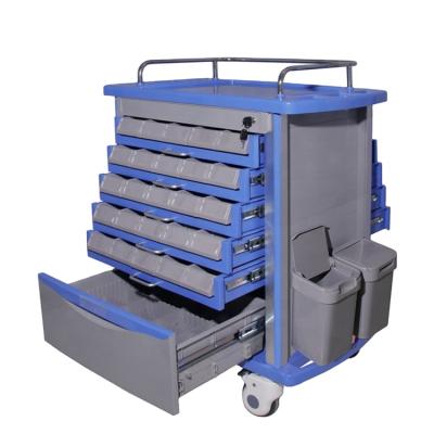 China Handing Medicine Cart BT-MY002A Solid ABS Plastic 5 Drawers Hospital Handing Medicine Medical Nursing Cart for sale