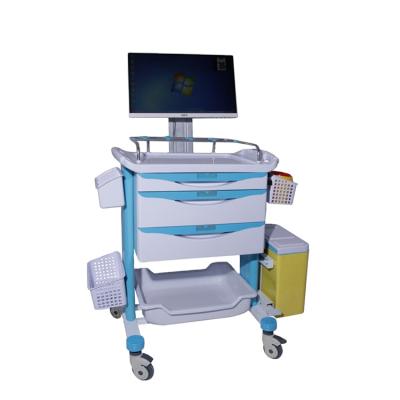 China BT-LY20 Metal Trolley All-in-one Medical Mobile Doctor Work Computer Station Wireless Nursing Cart with Computer for sale