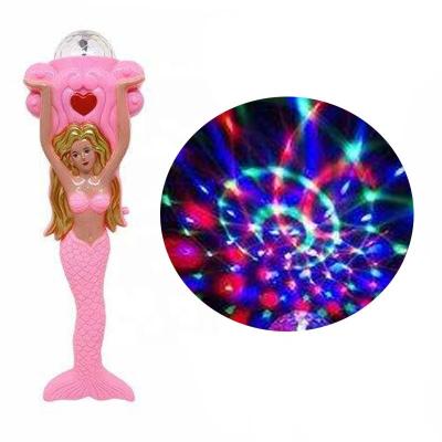 China Festival Party Toys Hundred Powers Magic Lantern Led Light Up Mermaid Wand Glow Mermaid Stick with Rotating Star and Music for Supplies and Events for sale