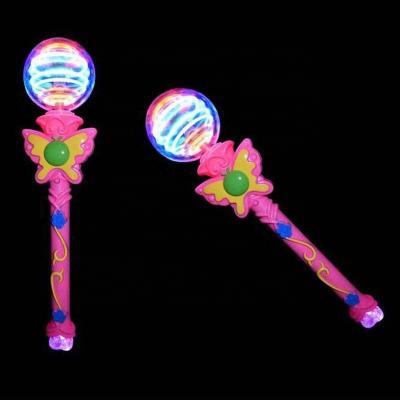 China Cosplay Flashing Light Up Butterfly Spinning OpticalBlinking Wands Led Lights Lantern Magic Wands Glow Rainbow LED Flashing Light Stick for sale