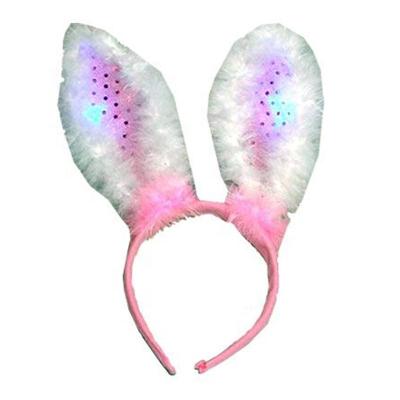 China Party Decoration Light Up Sequin Bunny Ear Boppers, Light LED Ear Light Headband Hair Accessory for Birthday Halloween Christmas Cosplay Party for sale