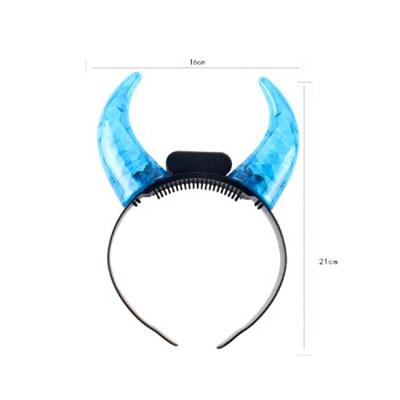 China Flashing and Blinking LED Devil Horn Headband Small Flashing Toy for Girls Light Up Devil Horn Headbands Play for Adult Kids Party Decor for sale