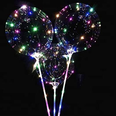 China Funny Handheld Version 20 Inch Bubble BoBo Balloon LED String Lights, 3 Modes Flashing Lights Birthday LED Glowing Bubble Balloon for sale