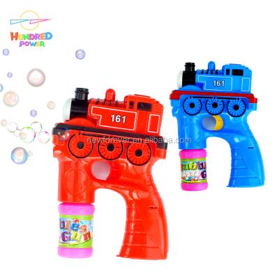 China Wholesale Outdoor Bubble Train Gun Shape Bubble Games Launch Toys For Children for sale