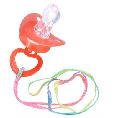 China LED Whistle Pacifier Flash Led Nipple Type Flash Necklace Game, Pacifier Flasher Toy, Glow Pacifier for Night Party for sale