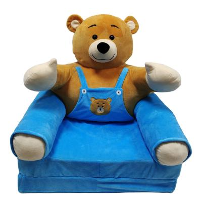 China Custom high quality plush China factory shape teddy bear chair funiture animal sofa folded sleep bed for kids for sale