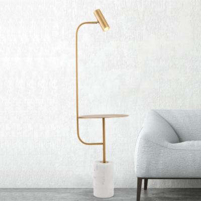 China Modern Gold LED Floor Lamp Modern Decoration Marble Low Floor Lamp Contemporary Floor Stand Lamp en venta