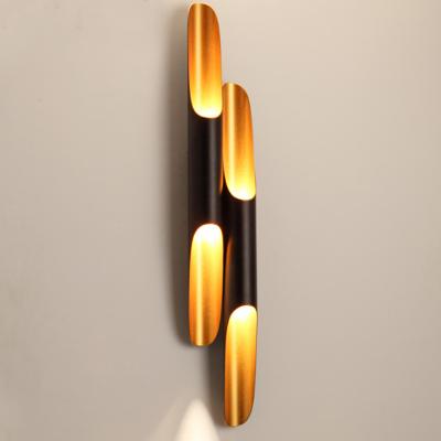 China Zhongshan Modern Hot Selling Modern Tube Wall Lamp Black/Gold Led Bamboo Wall Lights For Home à venda