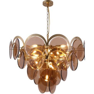 China Hotel Nordic Design Luxury Gold Color Led Pendant Lamp Glass Pendant Lamp For Hotel Home à venda