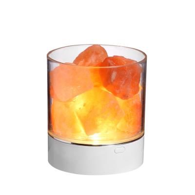 China Modern Himalayan Light Modern Wireless Charging Salt Lamp USB Mini Cordless Rechargeable Battery Bedroom Bedside Table for sale