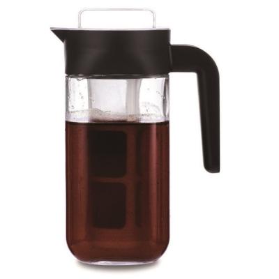 China Sustainable 36OZ Iced Coffee Maker With Clear , BPA Free Cold Brew Coffee Maker With Reusable Filter Strainer for sale