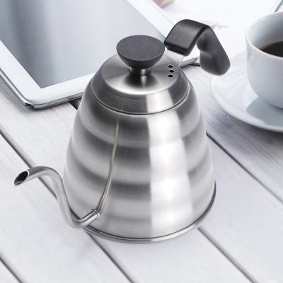 China Hot Sale Stocked Pour Over Hand Drip Pot Black With Lid Hotel Stainless Steel Cloud Gooseneck Coffee Home Kettle for sale