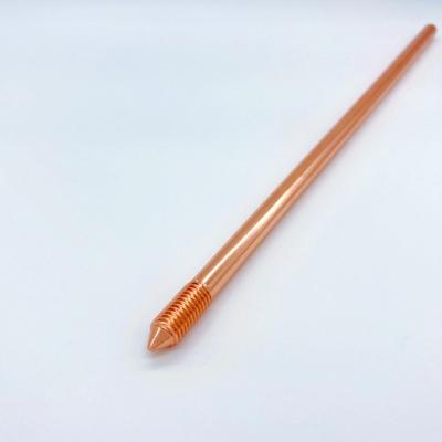 China HUAYIXUN Lightning Protection Rod Copper Material Threaded Ground Electrical Grounding Rod for sale