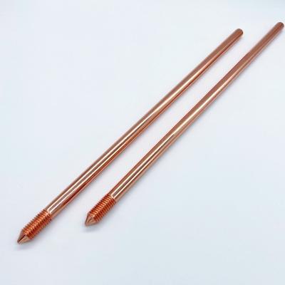 China HUAYIXUN Lightning Protection 16MM Copper Coated Threaded Ground Rod for sale