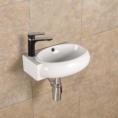 China China Manufacturer Easy Clean Hand Wash Basin Small Corner Ceramic Wall Mounted Bathroom Sink for sale