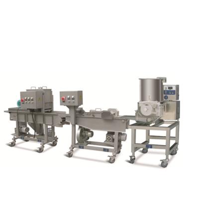 China Meat Forming Production Machine Hiwell Minced Meat Patty Automatic Forming And Coating Line for sale