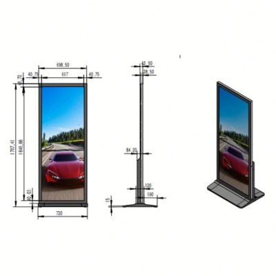 China Advertising TV display screen 75 inch floor stand android touch screen displays advertising players lcd signage55 inch floor stand ultra thin digital android for sale