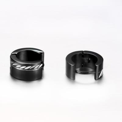 China BOHEMIA Mens Jewelry Wholesale Huggie Earring Stainless Steel Punk Black Stud Earrings for sale