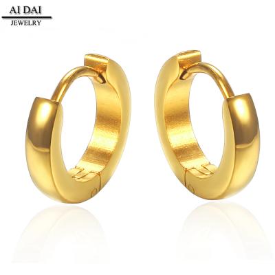 China CLASSIC new designs gold jhumka earring stainless steel men women's huggie earrings for sale