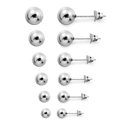 China 4-10mm Stainless Steel Fashion Jewelry Stud Earrings Stainless Steel Round Ball Stud Earrings for sale