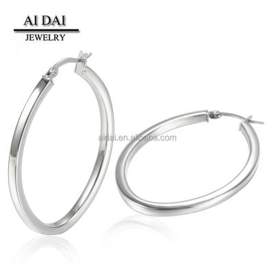 China Cavity Oval Square Tube Stainless Steel Circle Hoop Earring for sale