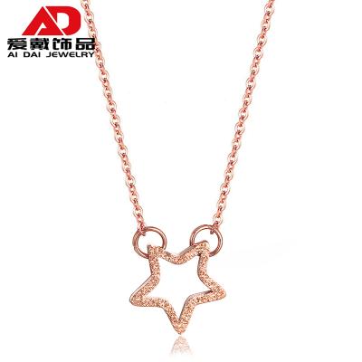 China CLASSIC 18K Stainless Steel Rose Gold Hollow Necklace Creative Star Shaped Women for sale