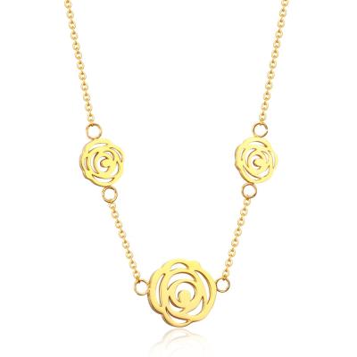 China Rosa de Abril Necklace Stainless Steel Women Stainless Steel Gold Plated Necklace for sale