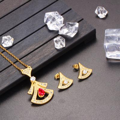 China TRENDY Double Heart Necklace Stainless Steel Color Enamel Surface Girl's Dangle Silver Women for sale