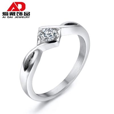 China FASHIONABLE Gold Plated Ring Stainless Steel Casting Ring Diamond Ring Female Red Titanium Steel Net Jewelry for sale