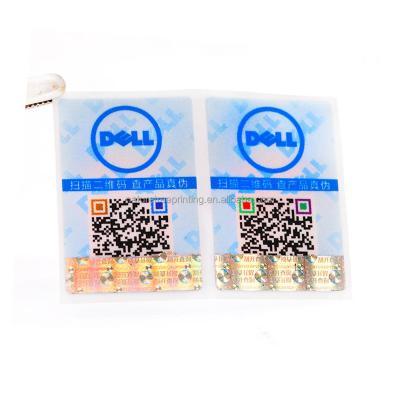 China Holographic Quickly Customize Brand Logo Stickers Print QR Code Colored Hologram for sale