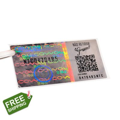 China Hot Selling Holographic Customized Printing QR Code Hologram Sticker Serial Number for sale