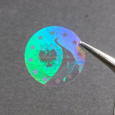 China Holographic self sticky transparent hologram ID overlaid, can be applied manually for sale