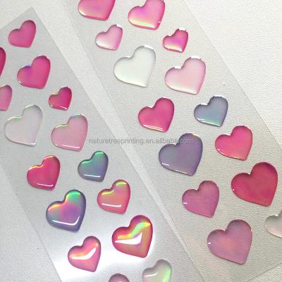 China Custom 3D Holographic Die Cut Dome Hologram PET Labels Holographic Epoxy Sticker for sale