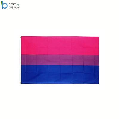 China Custom Digital Printed Polyester FLYING Pride Flag Bi Pride Flag Bisexual 3x5ft for sale