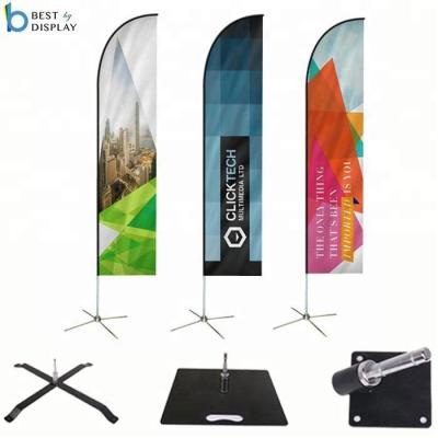 China Flag Advertising Signs Promotion Teardrop Feather Flags UV Resistant Outdoor Advertising Signs for sale