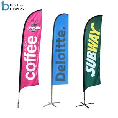 China Health Care Institutes Custom Design Knife Shape Dye Sublimation Printing Large Size Beach Flags for sale