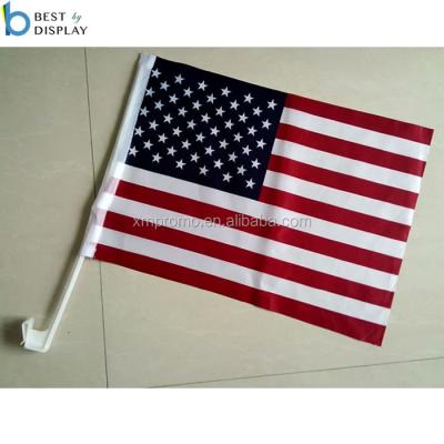 China USA FLYING Car Auto Flag on Plastic Stick 12