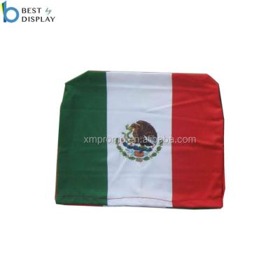 China Custom Spandex Print Eco-friendly Polyester Country Mexico Flag Advertising Car Headrest Cover for sale