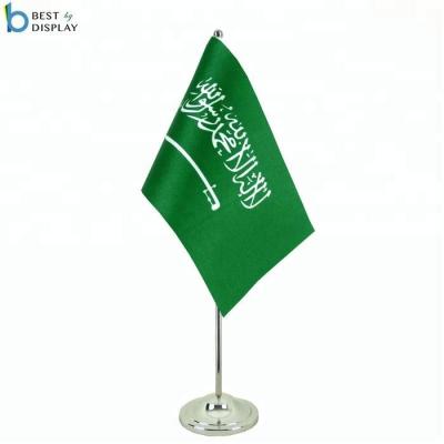 China Flag Table Decoration Saudi Arabia Metal Table Flag Office Desk Flag for sale