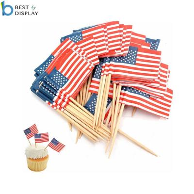 China Disposable Freestyle Food Grade Toothpick Promotional Paper Flags for sale