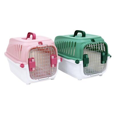 China Viable Plastic Portable Pet Carrier Cage Aviation Pet Cage Travel Pet Cage Outdoor Dog Transport for sale