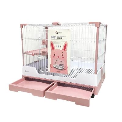 China Anti-throw Viable Pee Cage Small Animals Clearance Easy Clean Pet Cage For Bunny Dog Cat Guinea Pigs Comfortable Cage for sale